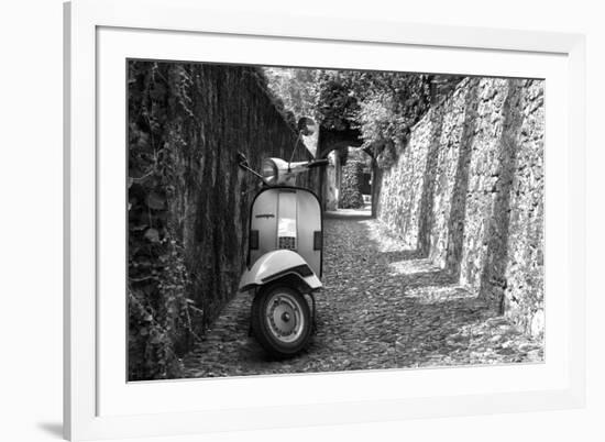 Vespa In Alley Amalfi, Italy Poster-null-Framed Photo