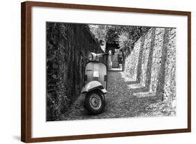 Vespa In Alley Amalfi, Italy Poster-null-Framed Photo