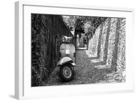 Vespa In Alley Amalfi, Italy Poster-null-Framed Photo