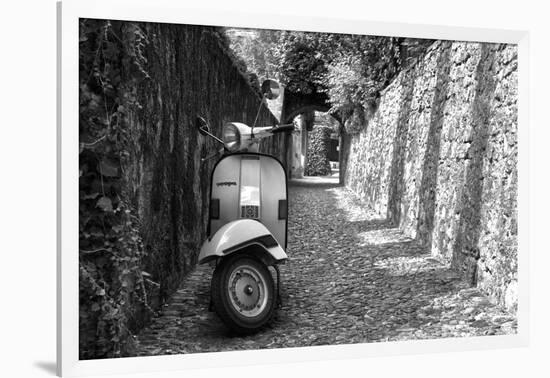 Vespa In Alley Amalfi, Italy Poster-null-Framed Photo