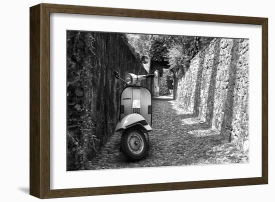 Vespa In Alley Amalfi, Italy Poster-null-Framed Photo