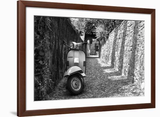 Vespa In Alley Amalfi, Italy Poster-null-Framed Photo