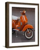 Vespa Scooter, Llanes, Spain-Walter Bibikow-Framed Photographic Print