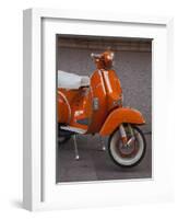 Vespa Scooter, Llanes, Spain-Walter Bibikow-Framed Photographic Print