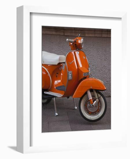 Vespa Scooter, Llanes, Spain-Walter Bibikow-Framed Photographic Print