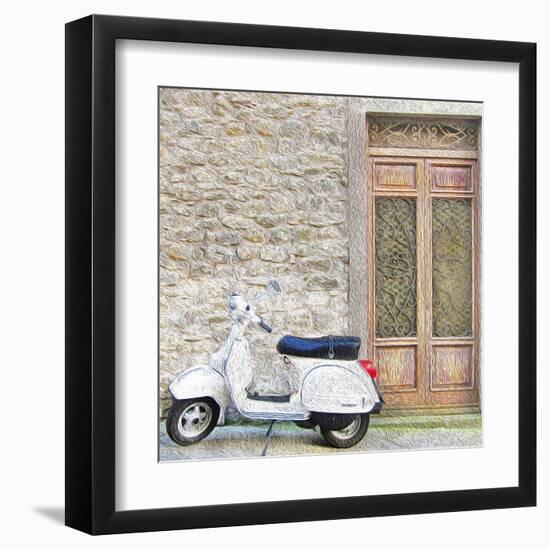 Vespa with Porte Vecchio-Tosh-Framed Art Print