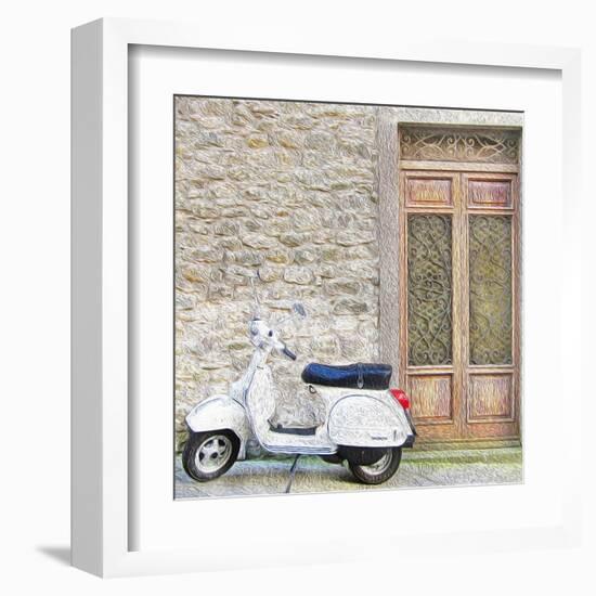 Vespa with Porte Vecchio-Tosh-Framed Art Print