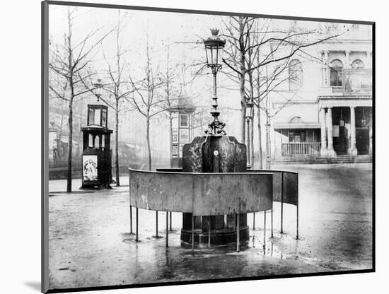 Vespasienne (Public Urinal) on the Grands Boulevards, Paris, C.1900 (B/W Photo)-French Photographer-Mounted Giclee Print