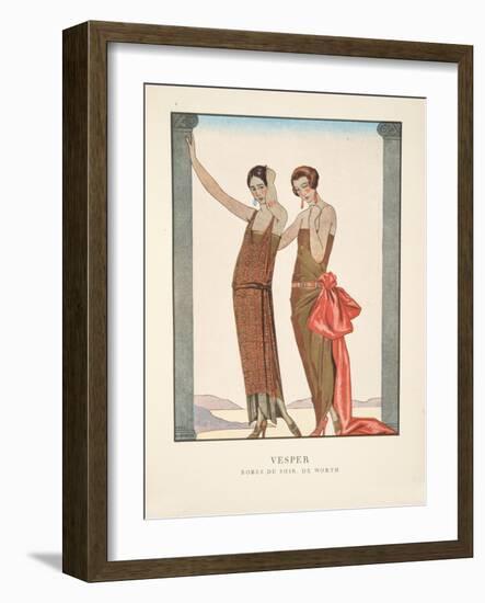 Vesper, from a Collection of Fashion Plates, 1922 (Pochoir Print)-Georges Barbier-Framed Giclee Print