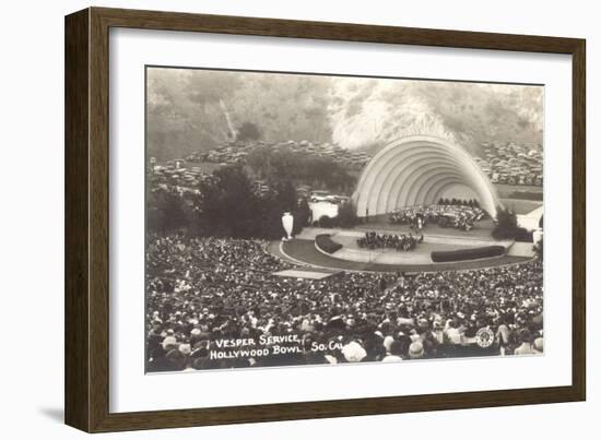 Vesper Service at Hollywood Bowl, Los Angeles, California-null-Framed Art Print