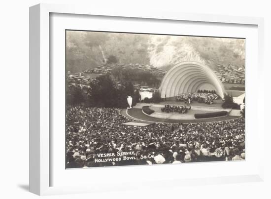 Vesper Service at Hollywood Bowl, Los Angeles, California-null-Framed Art Print