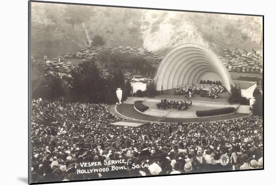 Vesper Service at Hollywood Bowl, Los Angeles, California-null-Mounted Art Print