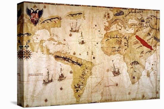 Vespucci's World Map, 1526-Juan Vespucci-Stretched Canvas