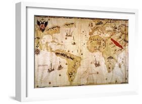 Vespucci's World Map, 1526-Juan Vespucci-Framed Giclee Print