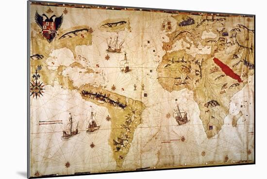 Vespucci's World Map, 1526-Juan Vespucci-Mounted Giclee Print