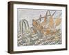 Vessel Being Attacked by Whale. France, Late 16th Century-null-Framed Giclee Print