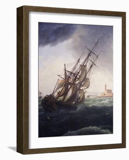 Vessel Entering Port of Cette, 1757-Claude Joseph Vernet-Framed Giclee Print