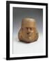 Vessel in the Shape of a Head, Mochica Culture, Terracotta-null-Framed Giclee Print