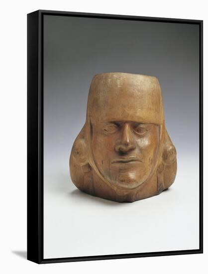 Vessel in the Shape of a Head, Mochica Culture, Terracotta-null-Framed Stretched Canvas