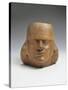 Vessel in the Shape of a Head, Mochica Culture, Terracotta-null-Stretched Canvas