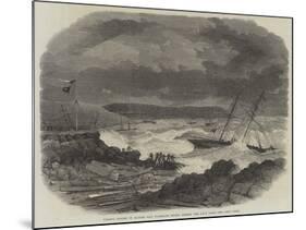 Vessels Ashore in Batten Bay, Plymouth Sound, During the Late Gale-null-Mounted Giclee Print