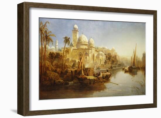 Vessels Moored at the Steps of a Moorish Palace, 1875-James Webb-Framed Giclee Print