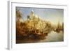 Vessels Moored at the Steps of a Moorish Palace, 1875-James Webb-Framed Giclee Print