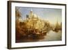 Vessels Moored at the Steps of a Moorish Palace-James Webb-Framed Giclee Print