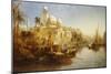 Vessels Moored at the Steps of a Moorish Palace-James Webb-Mounted Giclee Print