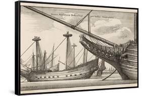 Vessels of the Dutch West India Company-Wenceslaus Hollar-Framed Stretched Canvas