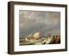 Vessels on a Lee Shore in a Gale of Wind, 1844-Johannes Hermanus Koekkoek-Framed Premium Giclee Print