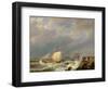 Vessels on a Lee Shore in a Gale of Wind, 1844-Johannes Hermanus Koekkoek-Framed Premium Giclee Print