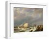 Vessels on a Lee Shore in a Gale of Wind, 1844-Johannes Hermanus Koekkoek-Framed Premium Giclee Print