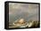 Vessels on a Lee Shore in a Gale of Wind, 1844-Johannes Hermanus Koekkoek-Framed Stretched Canvas