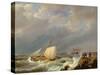 Vessels on a Lee Shore in a Gale of Wind, 1844-Johannes Hermanus Koekkoek-Stretched Canvas