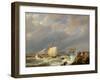 Vessels on a Lee Shore in a Gale of Wind, 1844-Johannes Hermanus Koekkoek-Framed Giclee Print