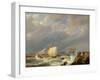 Vessels on a Lee Shore in a Gale of Wind, 1844-Johannes Hermanus Koekkoek-Framed Giclee Print