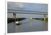 Vessels on Kiel Canal near Brunsbuttel, Schleswig-Holstein, Germany, Europe-Hans-Peter Merten-Framed Photographic Print