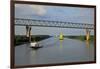 Vessels on Kiel Canal near Brunsbuttel, Schleswig-Holstein, Germany, Europe-Hans-Peter Merten-Framed Photographic Print