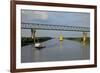 Vessels on Kiel Canal near Brunsbuttel, Schleswig-Holstein, Germany, Europe-Hans-Peter Merten-Framed Photographic Print