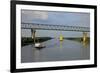 Vessels on Kiel Canal near Brunsbuttel, Schleswig-Holstein, Germany, Europe-Hans-Peter Merten-Framed Photographic Print