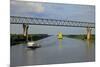 Vessels on Kiel Canal near Brunsbuttel, Schleswig-Holstein, Germany, Europe-Hans-Peter Merten-Mounted Photographic Print