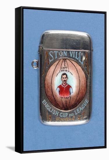 Vesta Case Decorated with 'Aston Villa English Cup and League Winners', 1897-null-Framed Stretched Canvas