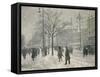 Vesterbro Passage in Copenhagen in Winter, 1919-Paul Fischer-Framed Stretched Canvas