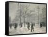 Vesterbro Passage in Copenhagen in Winter, 1919-Paul Fischer-Framed Stretched Canvas