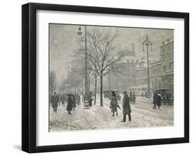 Vesterbro Passage in Copenhagen in Winter, 1919-Paul Fischer-Framed Giclee Print