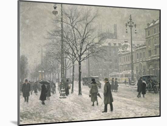 Vesterbro Passage in Copenhagen in Winter, 1919-Paul Fischer-Mounted Giclee Print