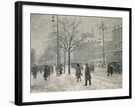 Vesterbro Passage in Copenhagen in Winter, 1919-Paul Fischer-Framed Giclee Print