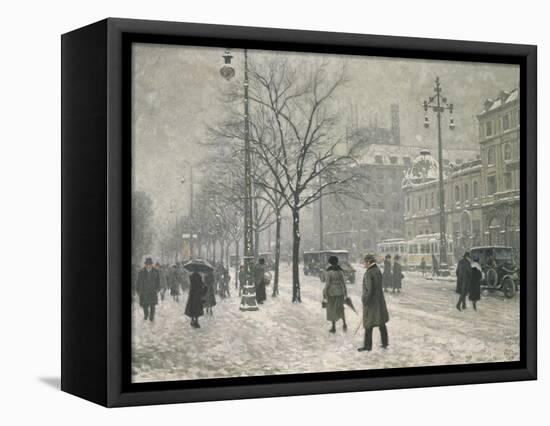 Vesterbro Passage in Copenhagen in Winter, 1919-Paul Fischer-Framed Stretched Canvas