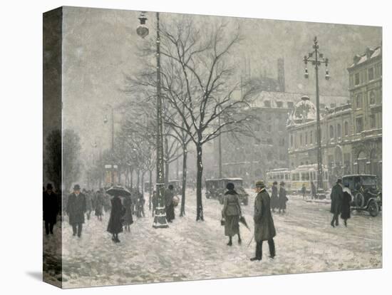 Vesterbro Passage in Copenhagen in Winter, 1919-Paul Fischer-Stretched Canvas